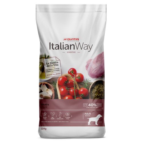 ItalianWay Dog adult medium Sensitive Anatra (1X12kg)
